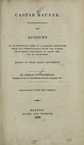 Cover for Caspar Hauser
