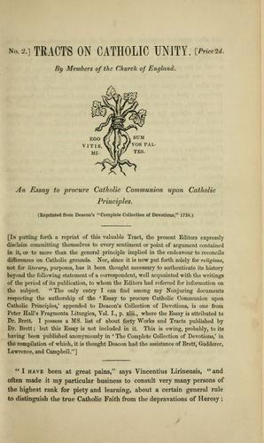 Cover for An essay to procure Catholic communion upon Catholic principles