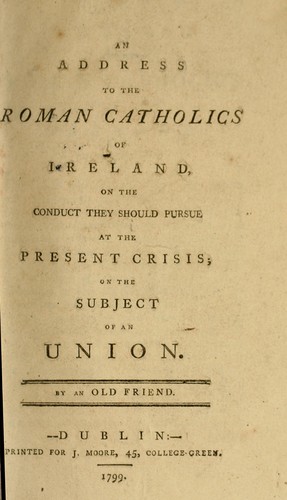Cover for An address to the Roman Catholics of Ireland