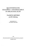 Cover for Rechtfertigung, Realismus, Universalismus in biblischer Sicht