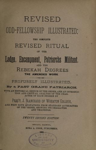Cover for Revised Odd-fellowship illustrated