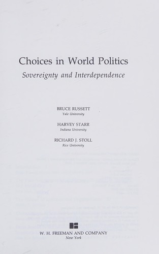 Cover for Choices in world politics