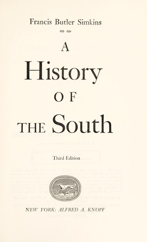 Cover for A history of the South.