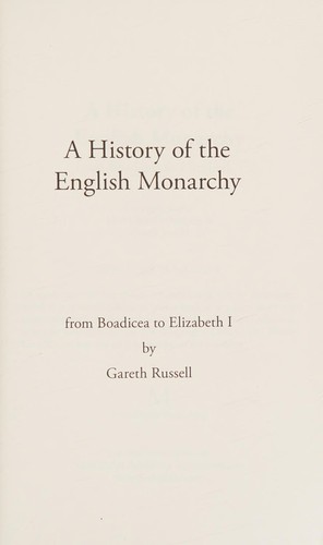 Cover for A History of the English Monarchy