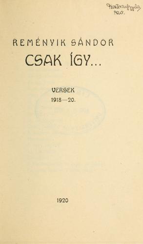Cover for Csak így--