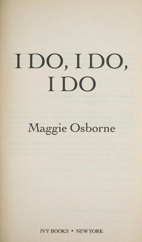 Cover for I do, I do, I do