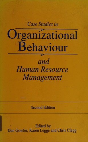 Cover for Case studies in organizational behaviour and human resource management
