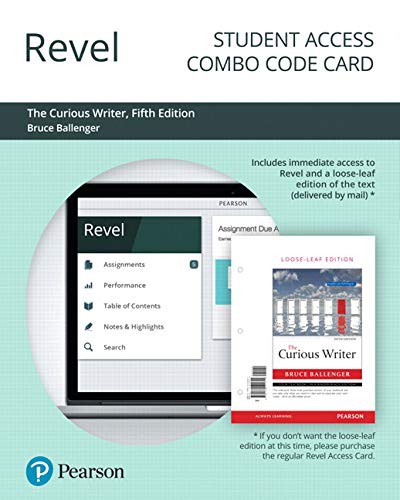 Cover for Revel for The Curious Writer -- Combo Access Card