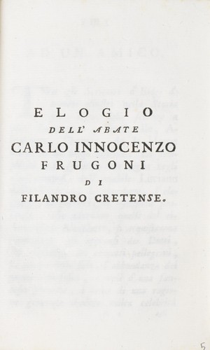 Cover for Elogio dell'Abate Carlo Innocenzo