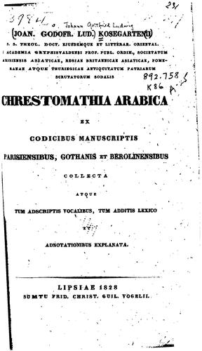 Cover for Chrestomathia Arabica ex codicibus manuscriptis Parisiensibus, Gothanis et Berolinensibus