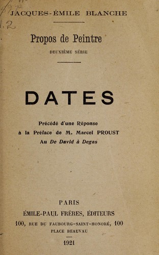 Cover for Propos de peintre