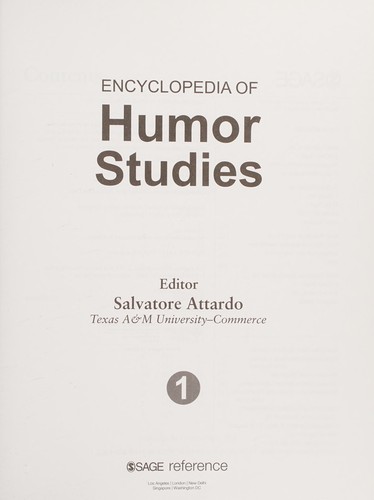 Cover for Encyclopedia of Humor Studies