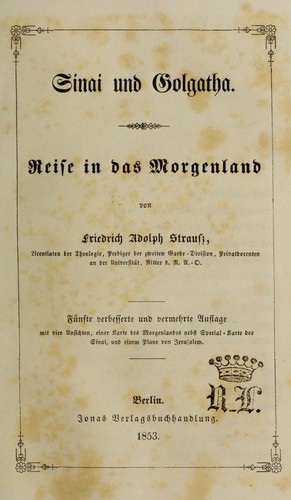 Cover for Sinai und Golgatha