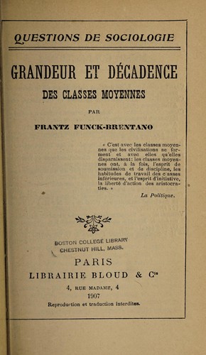 Cover for Grandeur et décadence des classes moyennes