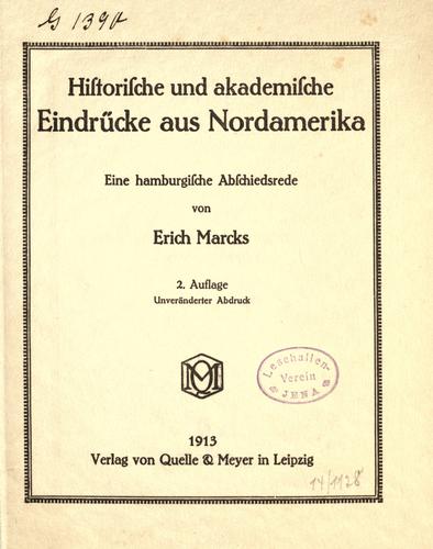 Cover for Historische und akademische Eindrücke aus Nordamerika