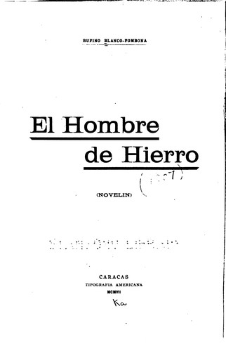 Cover for El hombre de hierro: (novelin)