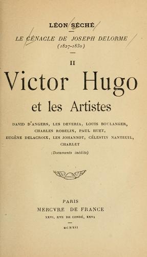 Cover for Le cénacle de Joseph Delorme (1827-1830) ...