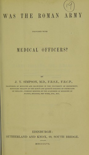 Cover for Was the Roman army provided with medical officers?