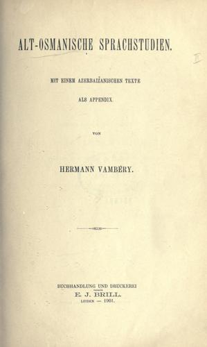 Cover for Alt-osmanische Sprachstudien.