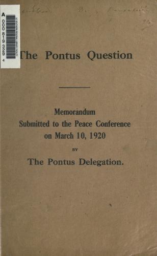 Cover for The Pontus Question
