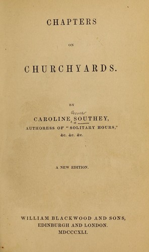 Cover for Chapters on churchyards.