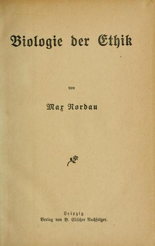 Cover for Biologie der Ethik