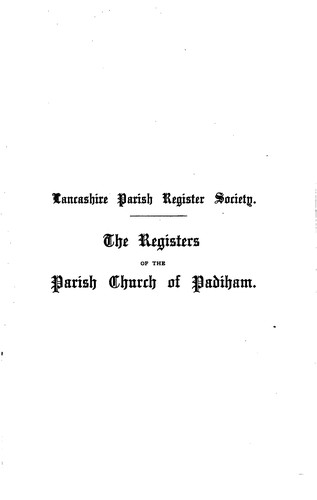 Cover for The Registers of the Parish Church of Padiham
