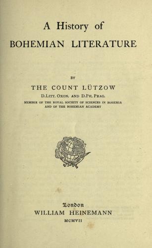 Cover for A history of Bohemian literatur