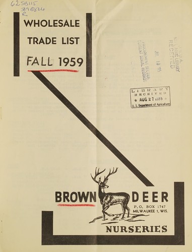 Cover for Wholesale trade list
