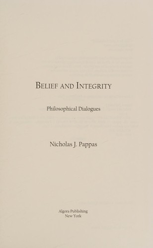 Cover for Belief and integrity