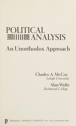 Cover for Political analysis