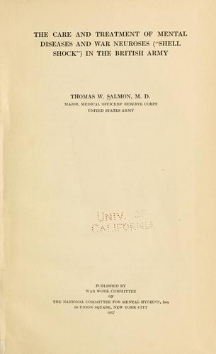 Cover for care and treatment of mental diseases and war neuroses