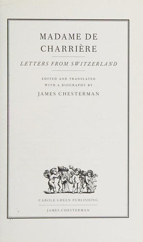Cover for Madame de Charrière