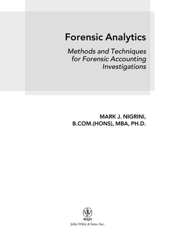 Cover for Forensic analytics