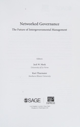 Cover for Networked governance