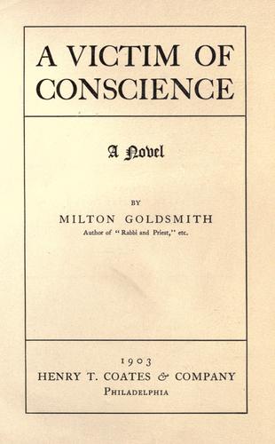 Cover for A victim of conscience