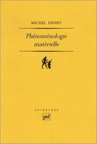Cover for Phénoménologie matérielle