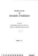 Cover for Studi in onore di Arnaldo d'Addario