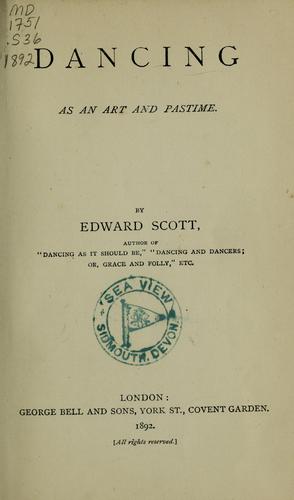 Cover for Dancing as an art and pastime.