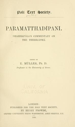 Cover for Paramatthadipani.