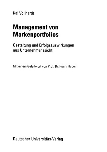 Cover for Management von Markenportfolios