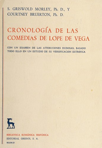 Cover for Cronologia de las comedias de Lope de Vega