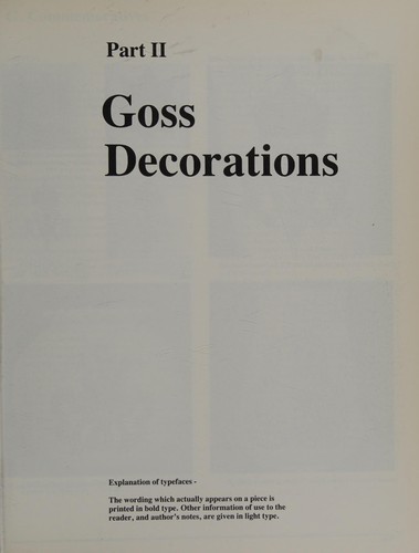 Cover for The price guide to arms and decorations on Goss China