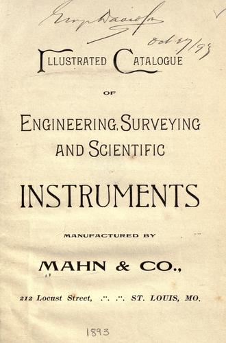 Cover for Illustrated catalogue of engineering, surveying and scientific instruments manufactured by Mahn & Co. ...