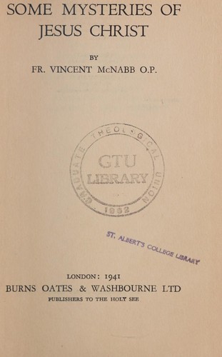Cover for Some mysteries of Jesus Christ