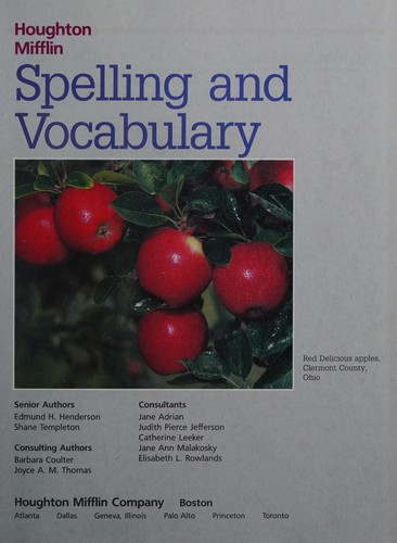 Cover for Houghton Mifflin Spelling and Vocabulary