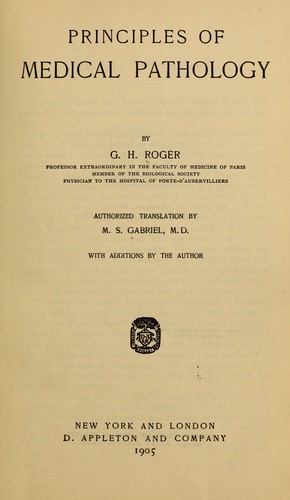 Cover for Principles of medical pathology