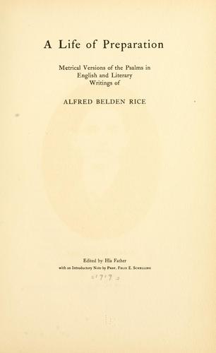 Cover for A life of preparation