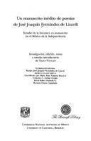 Cover for Un manuscrito inédito de poesías de José Joaquín Fernández de Lizardi