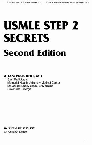 Cover for USMLE step 2 secrets